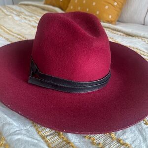 San Diego Hat Company Elegant Burgundy Women's Wool Fedora with Black Band